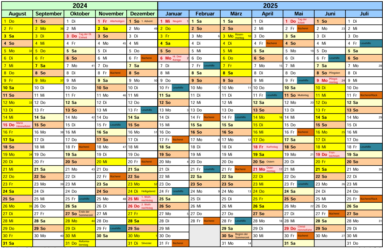 Kalender Grundschule Eurasburg-Beuerberg